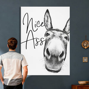 Nice Ass Funny Canvas Wall Art for Bathroom Wall Decor Cute