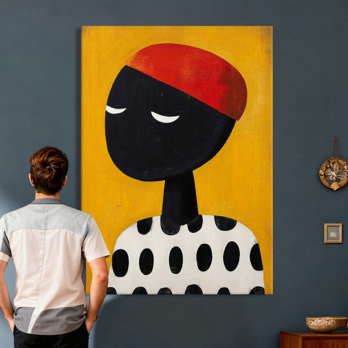 Abstract Portrait Wall Art Canvas Print, Framed Modern