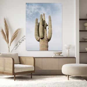 Saguaro Cactus Wall Art Canvas Print – Framed Earthy Desert