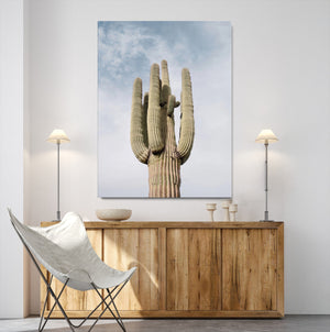 Saguaro Cactus Wall Art Canvas Print – Framed Earthy Desert