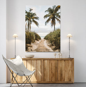 Tropical Beach Wall Art Canvas Print – Framed Coastal Palm