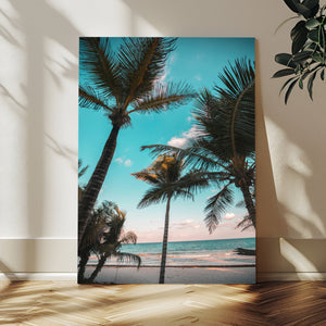 Palm Trees Wall Art Canvas Print – Framed Tropical Beach
