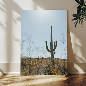 Saguaro Cactus Wall Art Canvas Print – Framed Southwestern