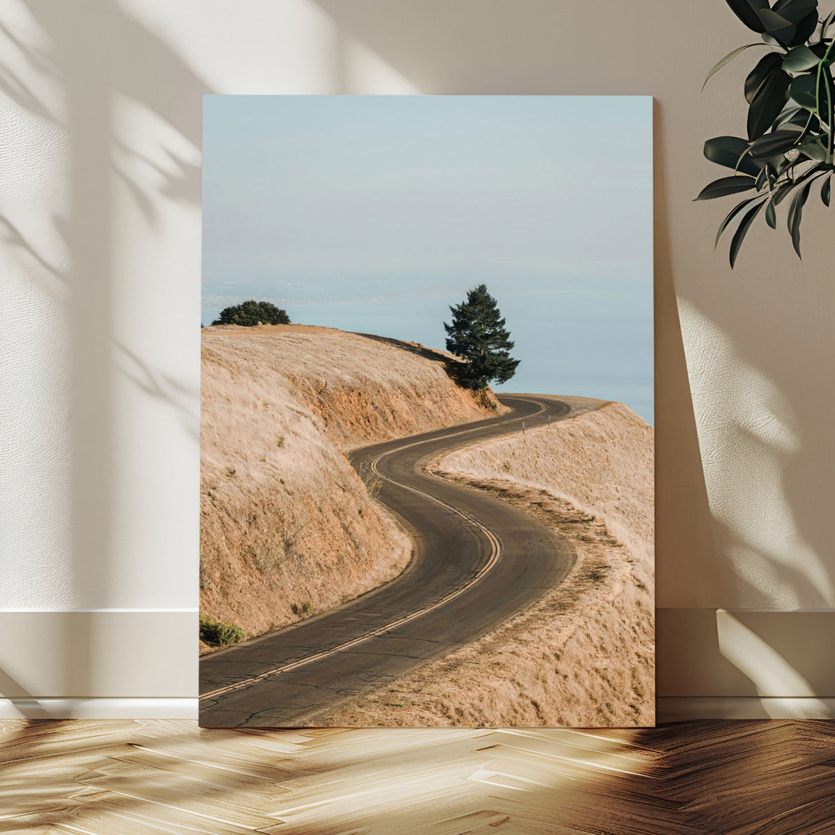 Winding Road Wall Art – Framed Scenic Landscape Canvas