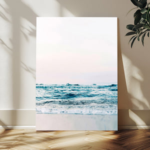 Minimal Ocean Wave Wall Art Canvas Print – Coastal Seascape