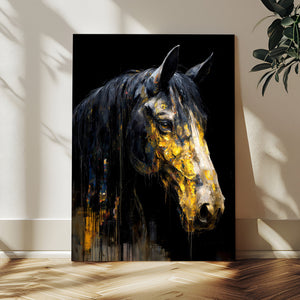 Abstract Horse Wall Art Canvas Print – Painting Style