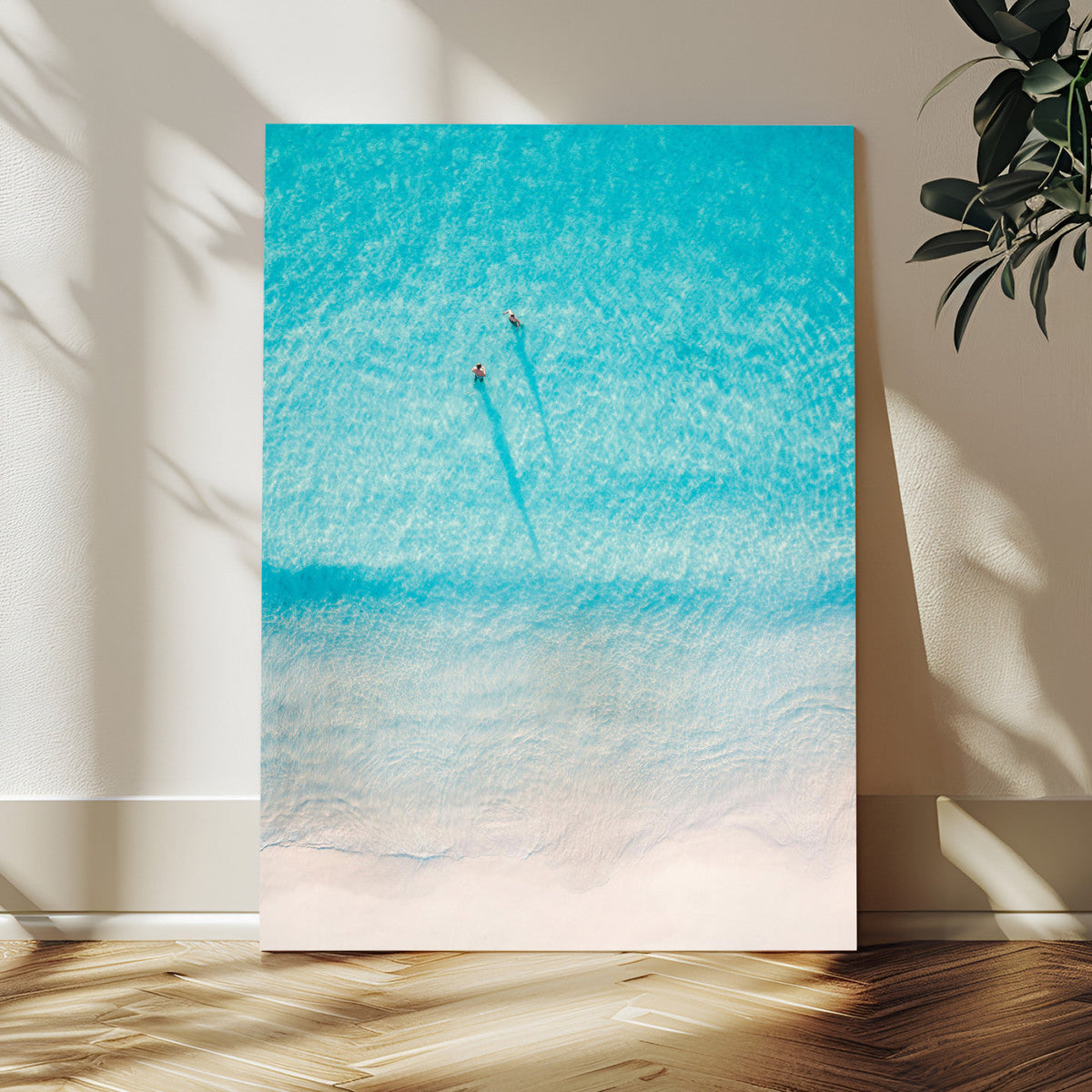 Aerial Turquoise Beach Wall Art Canvas Print – Minimal