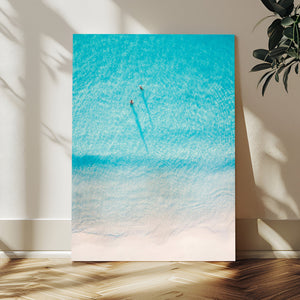 Aerial Turquoise Beach Wall Art Canvas Print – Minimal