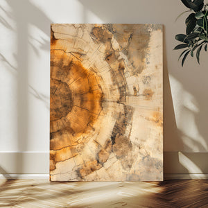Abstract Wood Ring Wall Art Canvas Print – Natural Tree Ring