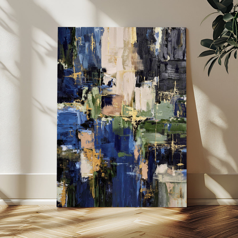 Abstract Dark Blue Wall Art Canvas Print