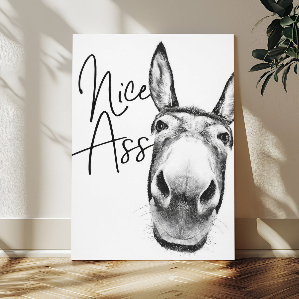 Nice Ass Funny Canvas Wall Art for Bathroom Wall Decor Cute