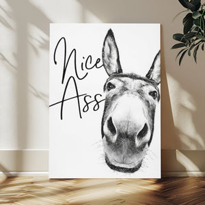 Nice Ass Funny Canvas Wall Art for Bathroom Wall Decor Cute