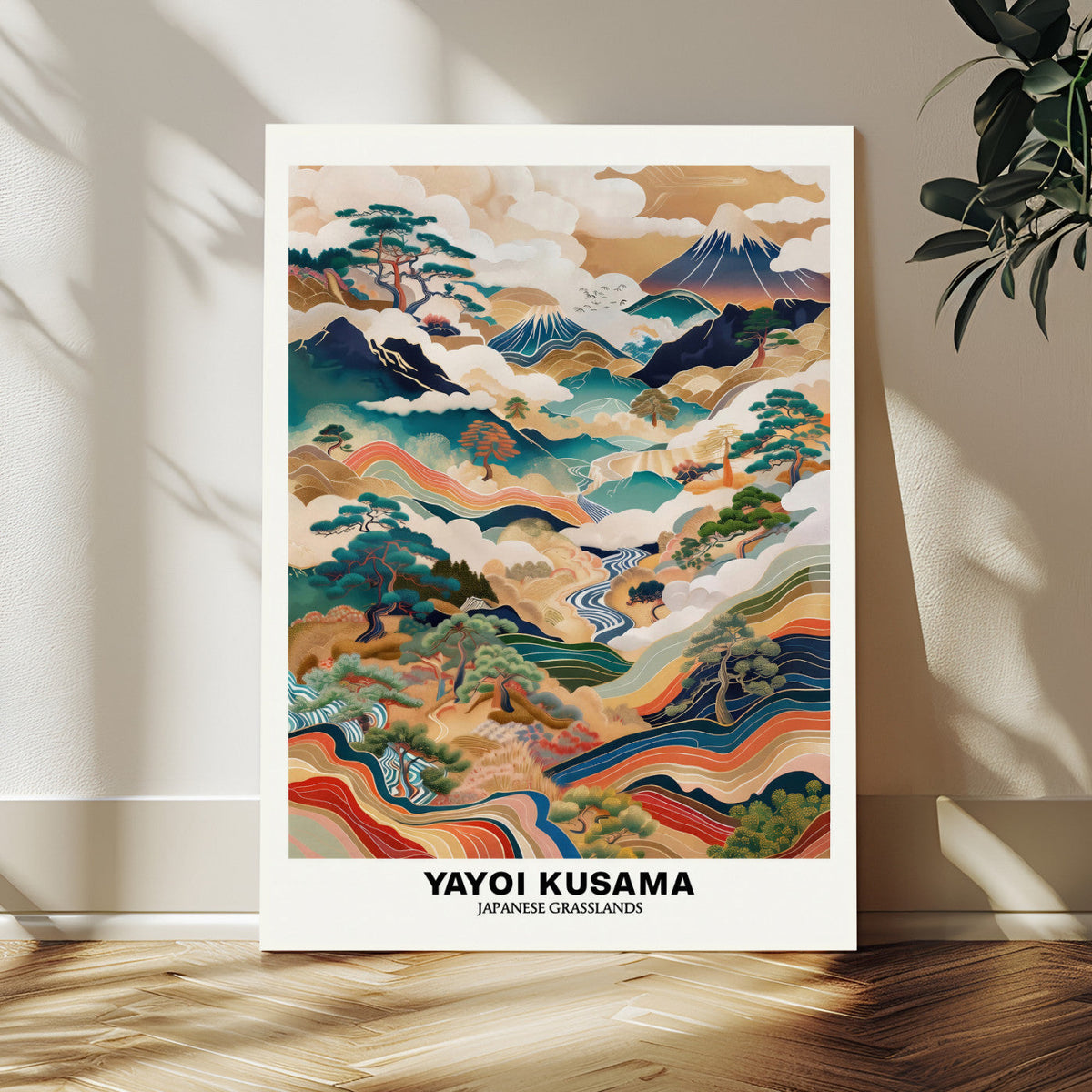 Yayoi Kusama Japanese Landscape Wall Art Canvas Print,