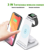 3-in-1 Fast Wireless Charging Stand for Phones, Apple Watch & AirPods