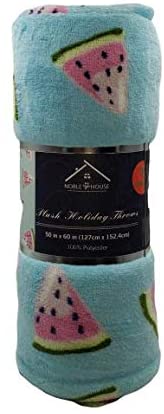 Summertime whimsy plush fleece throw blanket (50" x 60") - watermelon slices