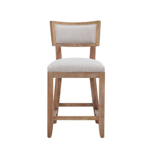 Upholstered Counter Height Bar Stools With Comfy Back (Set of 2)