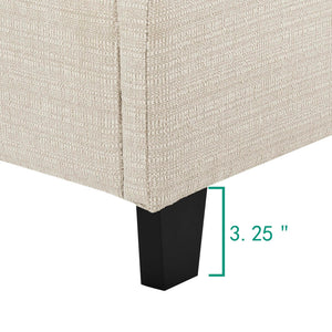 Tufted Upholstered Headboard Platform Bed