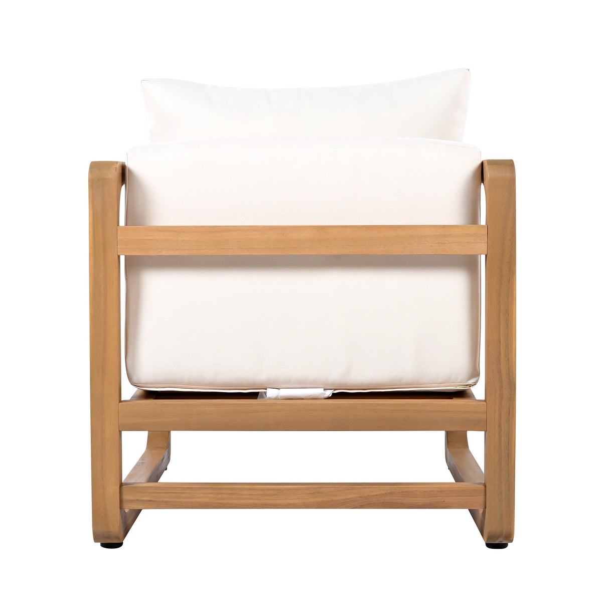 Acacia Wood Outdoor Set: 2 Club Chairs and Rustic Slat Side Table