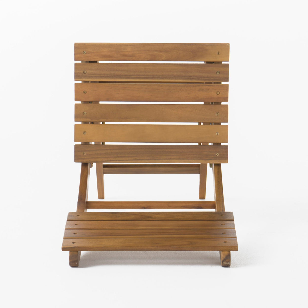 Outdoor Foldable Wood Dining Chair With Slat Design (Set of 2)