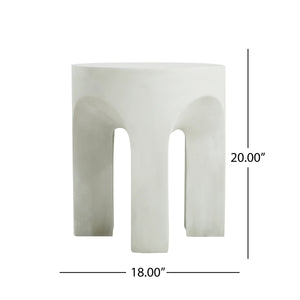 Outdoor MGO Round Top Side Table in Antique White