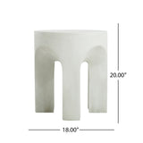 Outdoor MGO Round Top Side Table in Antique White