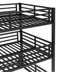 Full Over Full Over Full Bunk Bed with Slide