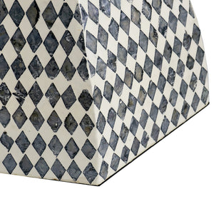 15x13x17' Hexagonal Garden Capiz Stool Accent Side Table