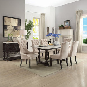 Gerardo - Side Chair (Set of 2) - Beige Linen & Weathered Espresso