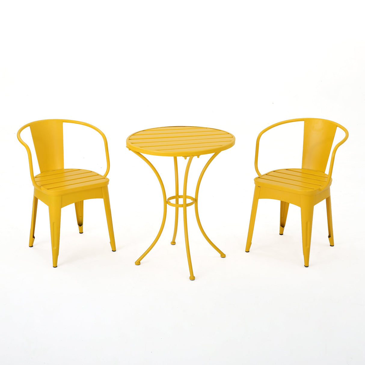 Bright Finish Colmar 3-Piece Yellow Iron Bistro Set