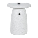 Tess MGO Outdoor Patio Side Table Umbrella Base with Sand-Filling Design White Marble