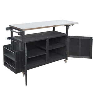 Foldable Outdoor Kitchen Island Patio Mobile Kitchen Cart
