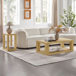 2-Piece Modern Rectangle Coffee Table Set