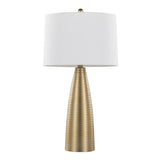 Table Lamp with Bullet Shape Base and Linen Shade, Set of 2