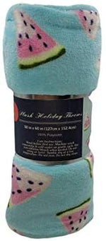 Summertime Whimsy Plush Fleece Throw Blanket (50" x 60") - Watermelon Slices