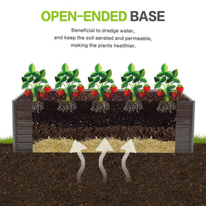 Woodgrain Galvanized Raised Garden Bed Kit with Metal Strength - Brown