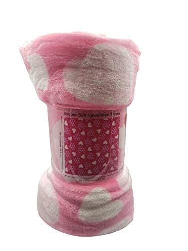 Decor&More Amor Eterno Be Mine Love Collection Valentine's Day Heart Ultra Plush Throw Blanket (50" x 60") -