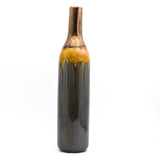 Clay Barn Patina Sienna Rim Bottle Vase – 19" Ceramic with Metallic Finish