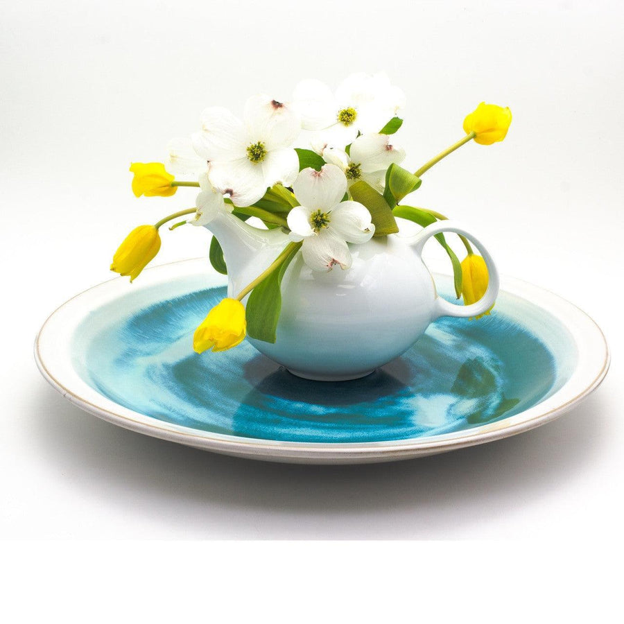 Grotto Aqua Decorative Ceramic Platter