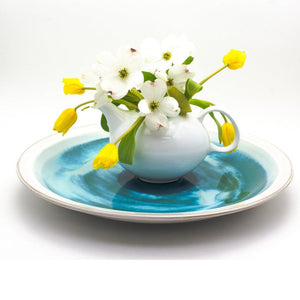 Grotto Aqua Decorative Ceramic Platter