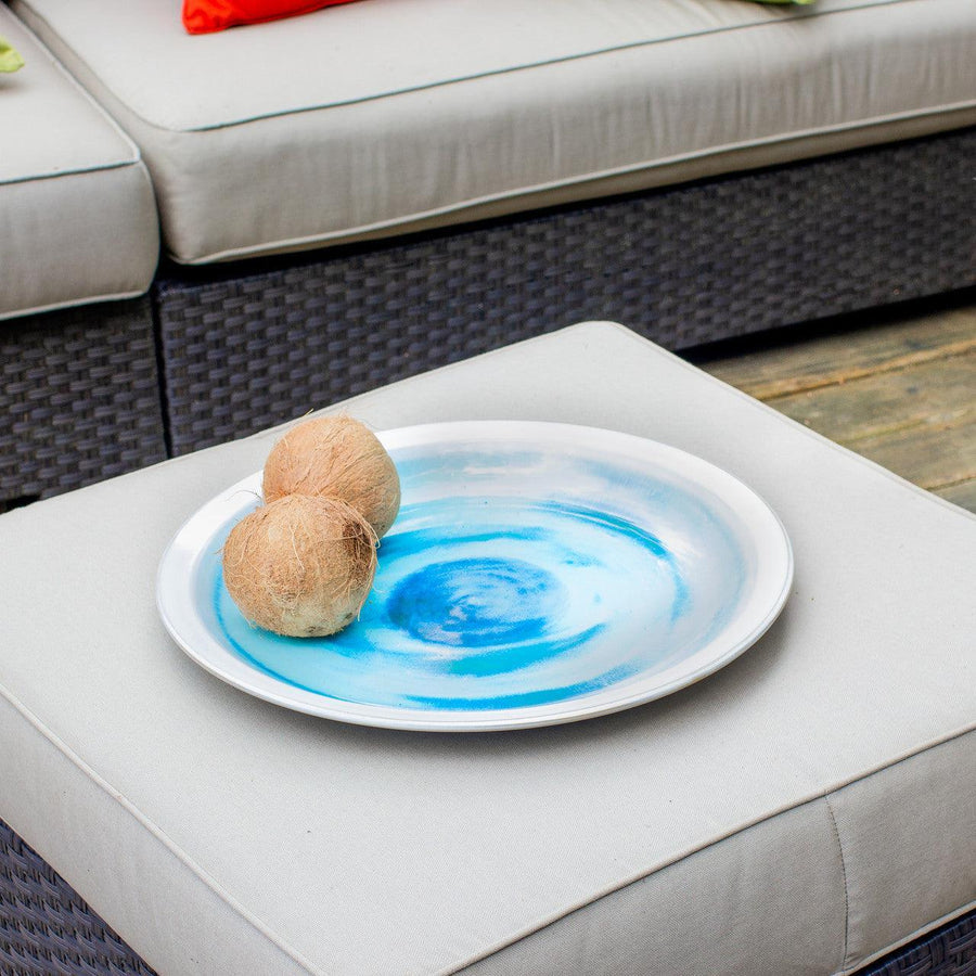 Grotto Aqua Decorative Ceramic Platter