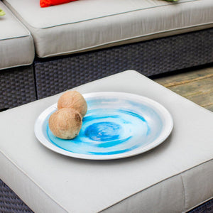 Grotto Aqua Decorative Ceramic Platter