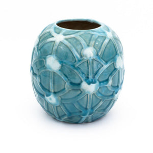 Round rope emboss round vase