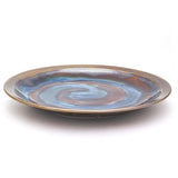 Patina stormy skies swirled plate with stand