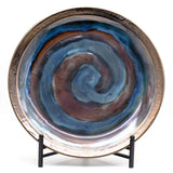 Patina stormy skies swirled plate with stand