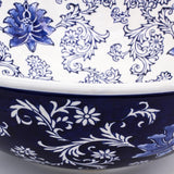 Blue garden 8.25-inch lotus footed bowl