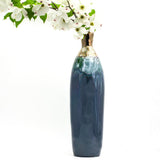 Patina hyacinthine rounded bottle vase
