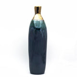Patina hyacinthine rounded bottle vase