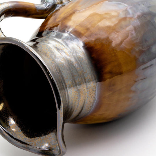 Claybarn Patina Decorative Ceramic Pitcher – Sienna &amp; Metallic Blue
