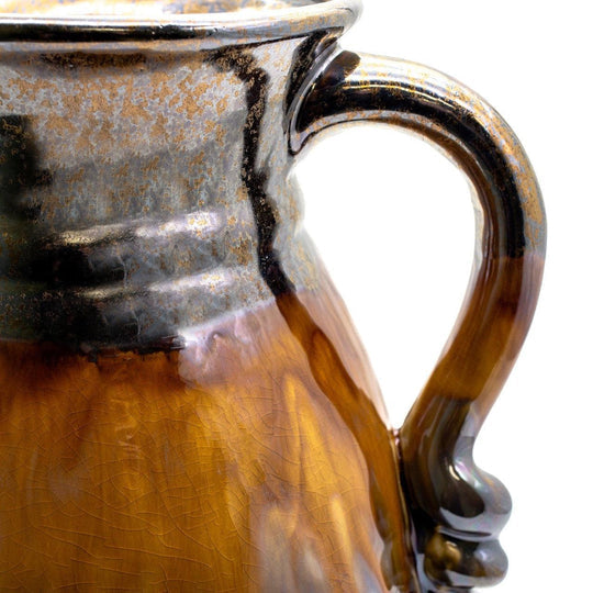 Claybarn Patina Decorative Ceramic Pitcher – Sienna &amp; Metallic Blue