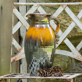 Claybarn Patina Decorative Ceramic Pitcher – Sienna &amp; Metallic Blue